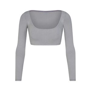 2. NWT SKIMS COTTON JERSEY SUPER CROPPED LONG SLEEVE IN PACIFIC